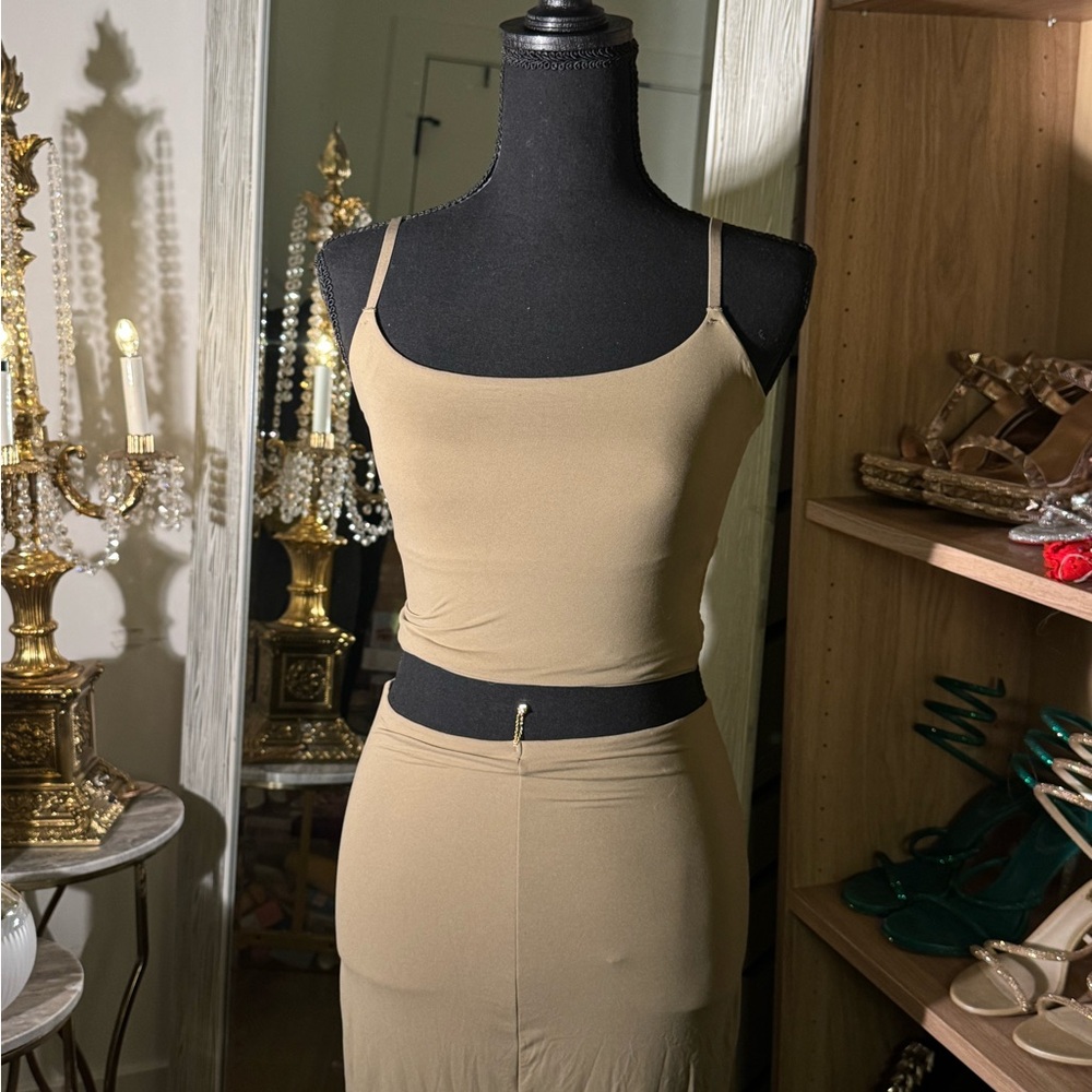 SKIMS Taupe Bodycon Two Piece Set